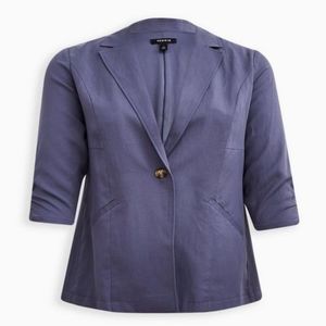 TORRID☆Lyocell and Linen Blue Blazer